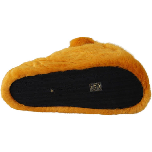 Dolce & Gabbana Sunshine Yellow Lion Slippers Dolce & Gabbana