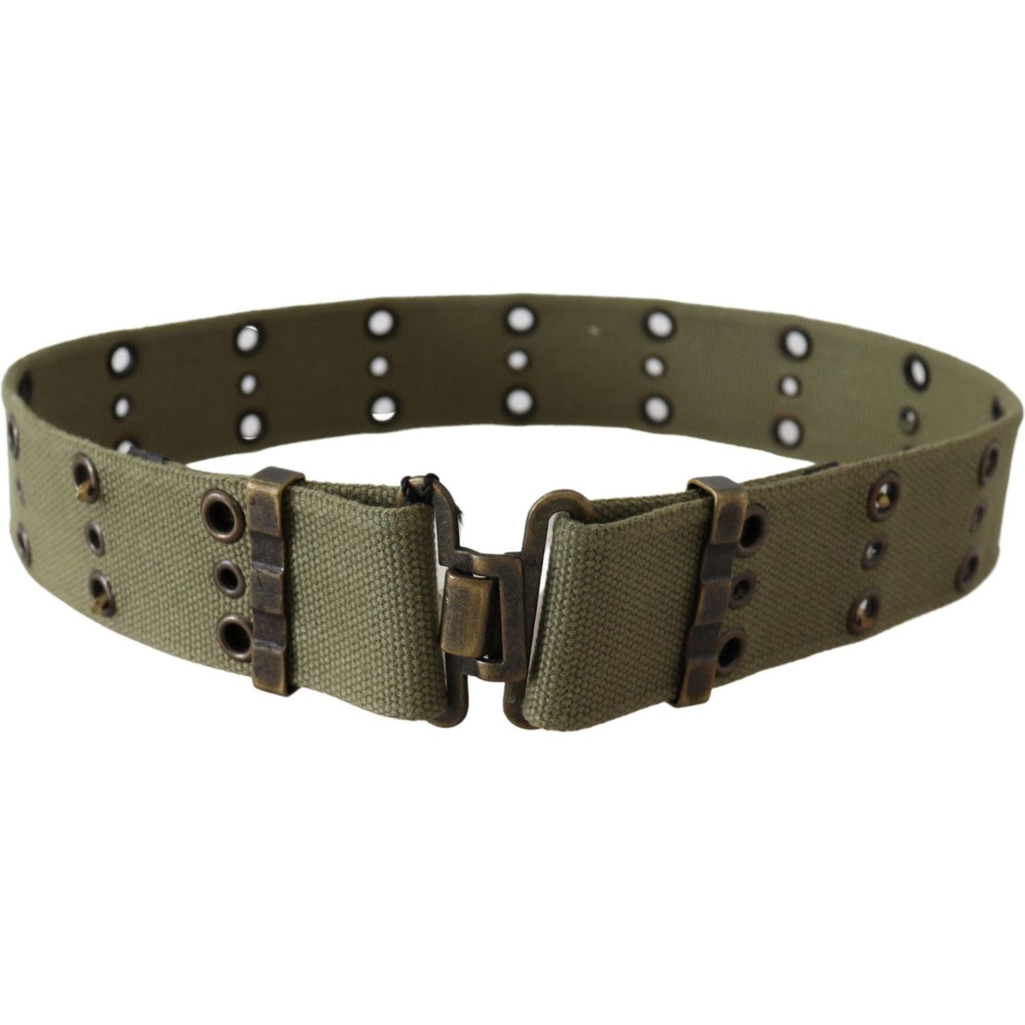 Ermanno Scervino Chic Army Green Cotton Waist Belt Belt Ermanno Scervino