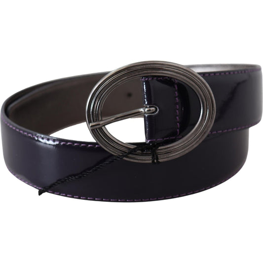 Elegant Purple Leather Waist Belt