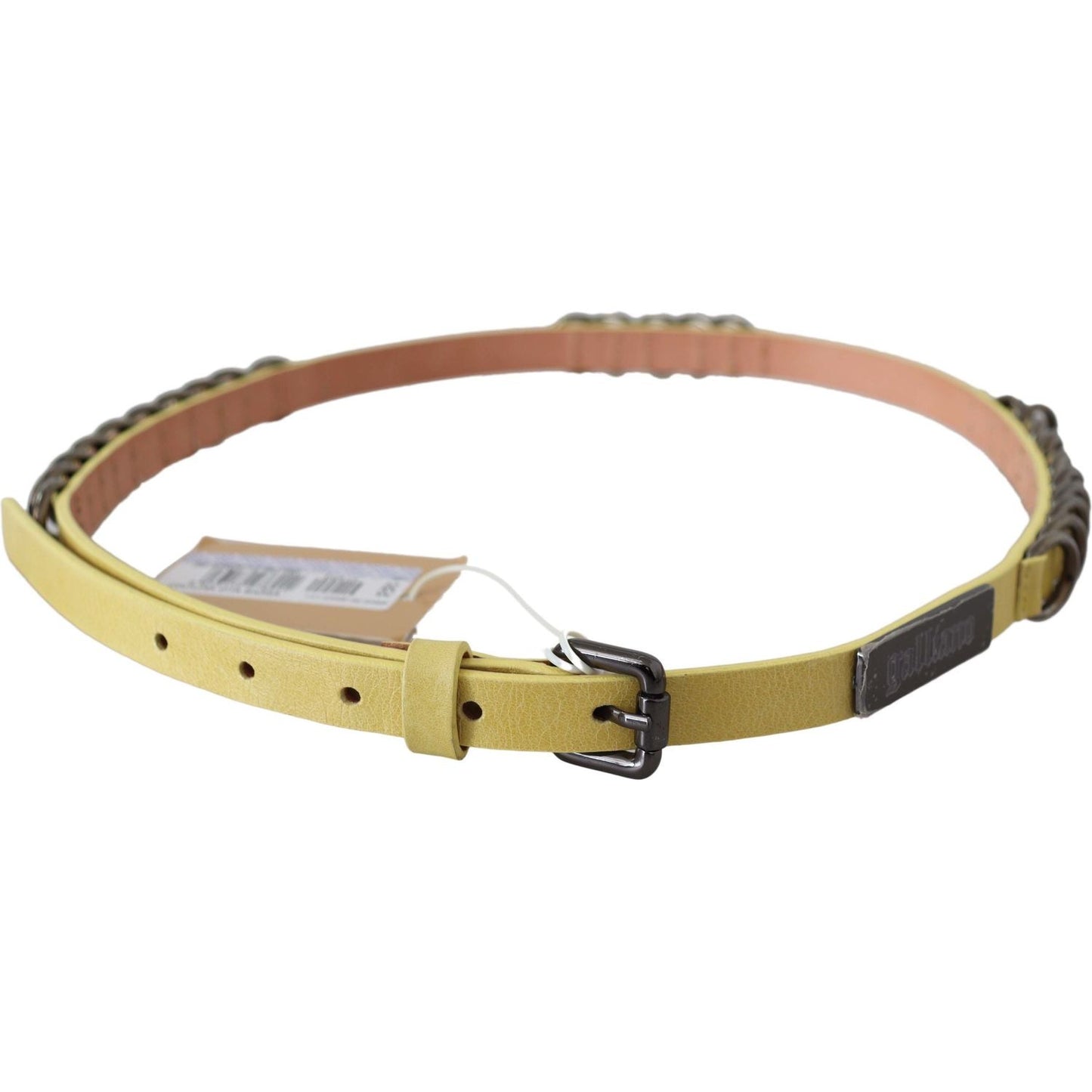 John Galliano Chic Yellow Leather Skinny Belt Belt John Galliano