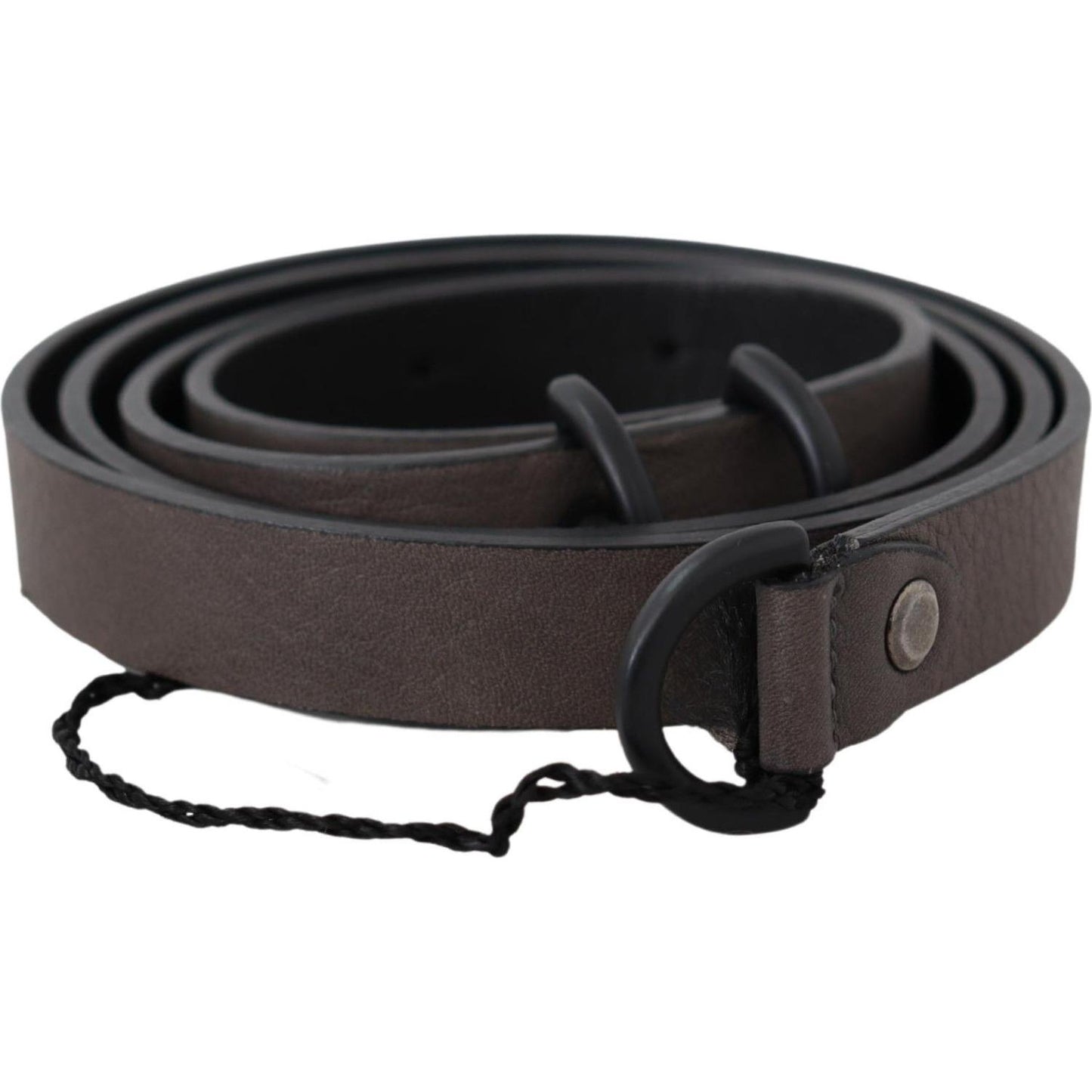 Costume National Elegant Dark Brown Leather Belt Belt Costume National