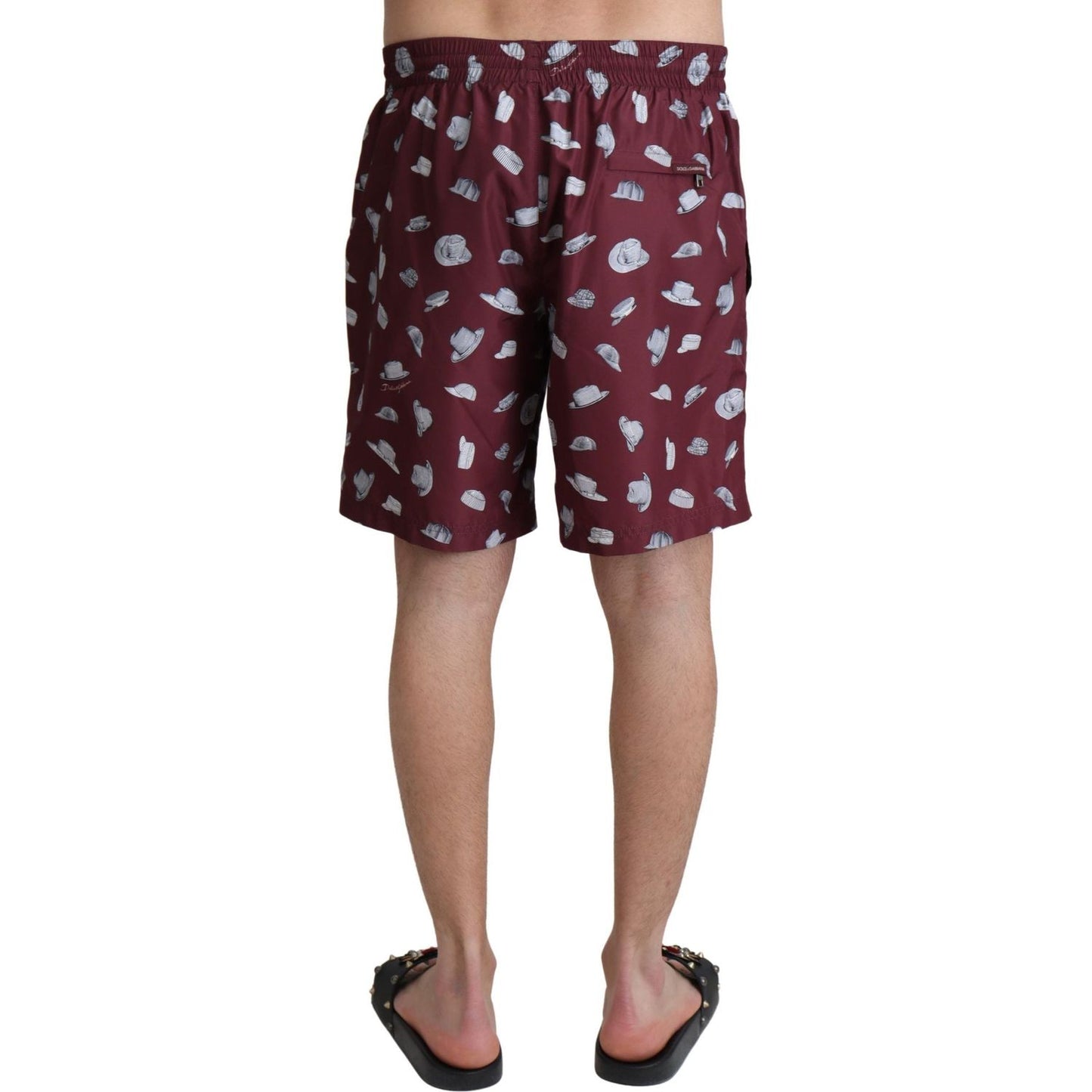 Dolce & Gabbana Elegant Maroon Beachwear Trunks Dolce & Gabbana