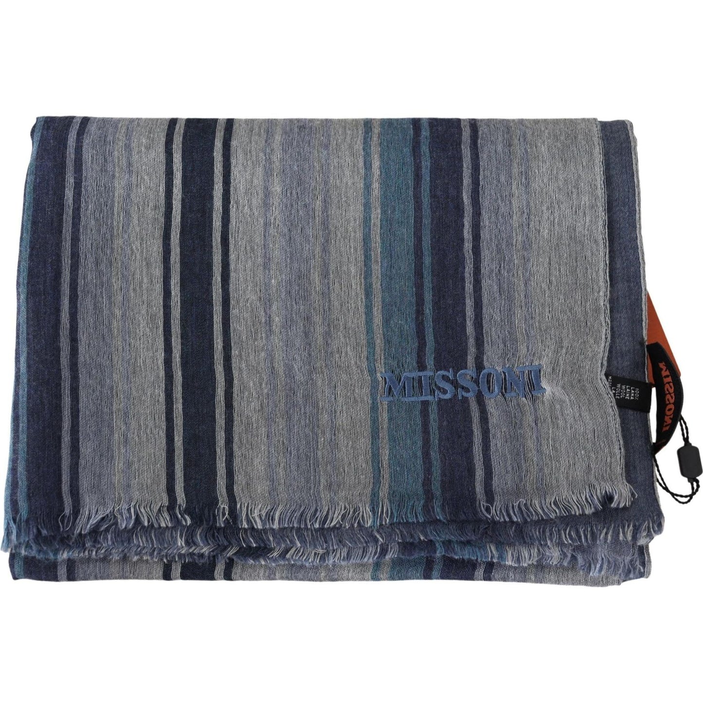 Missoni Elegant Multicolor Wool Scarf with Logo Embroidery Missoni