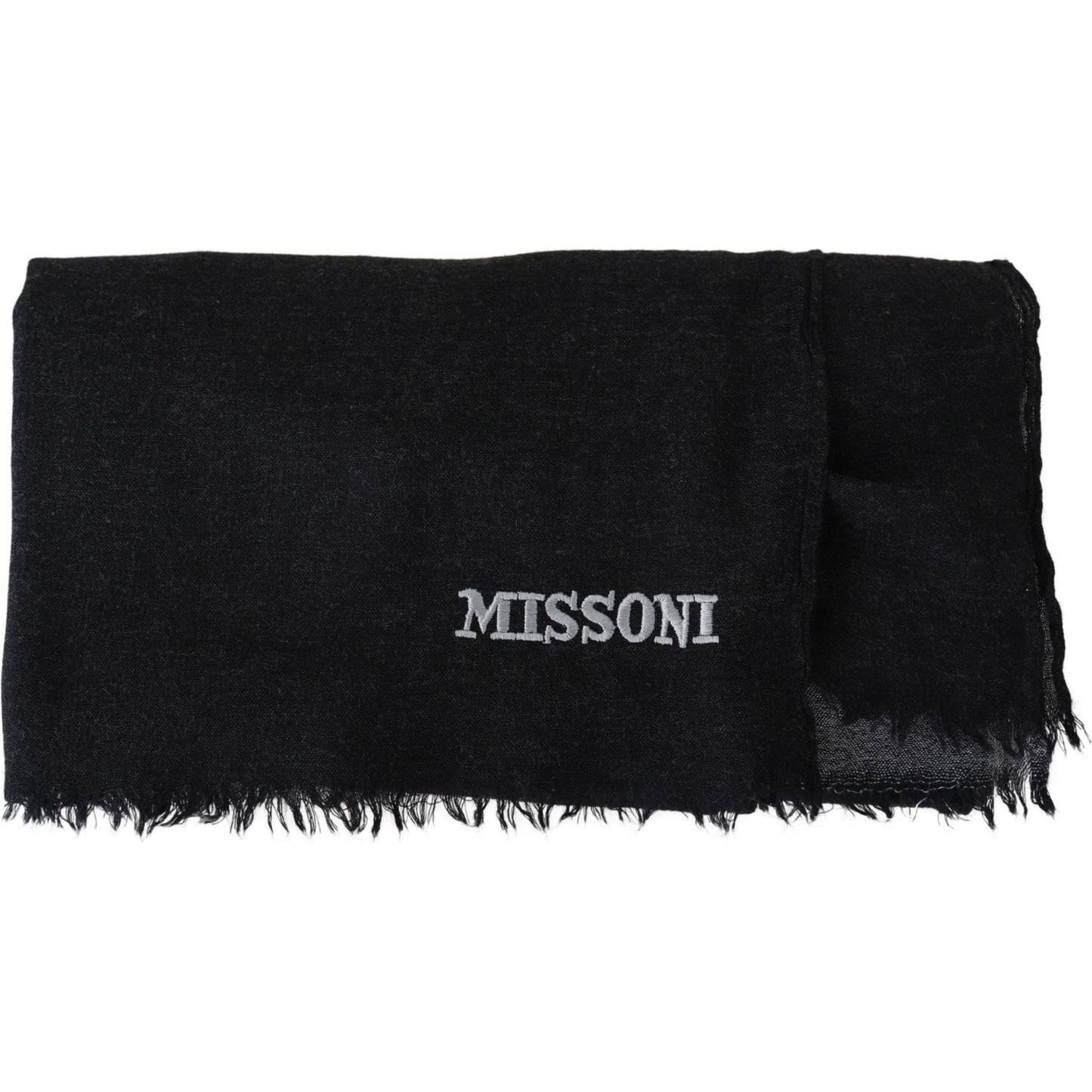 Missoni Elegant Wool Scarf with Signature Embroidery Missoni