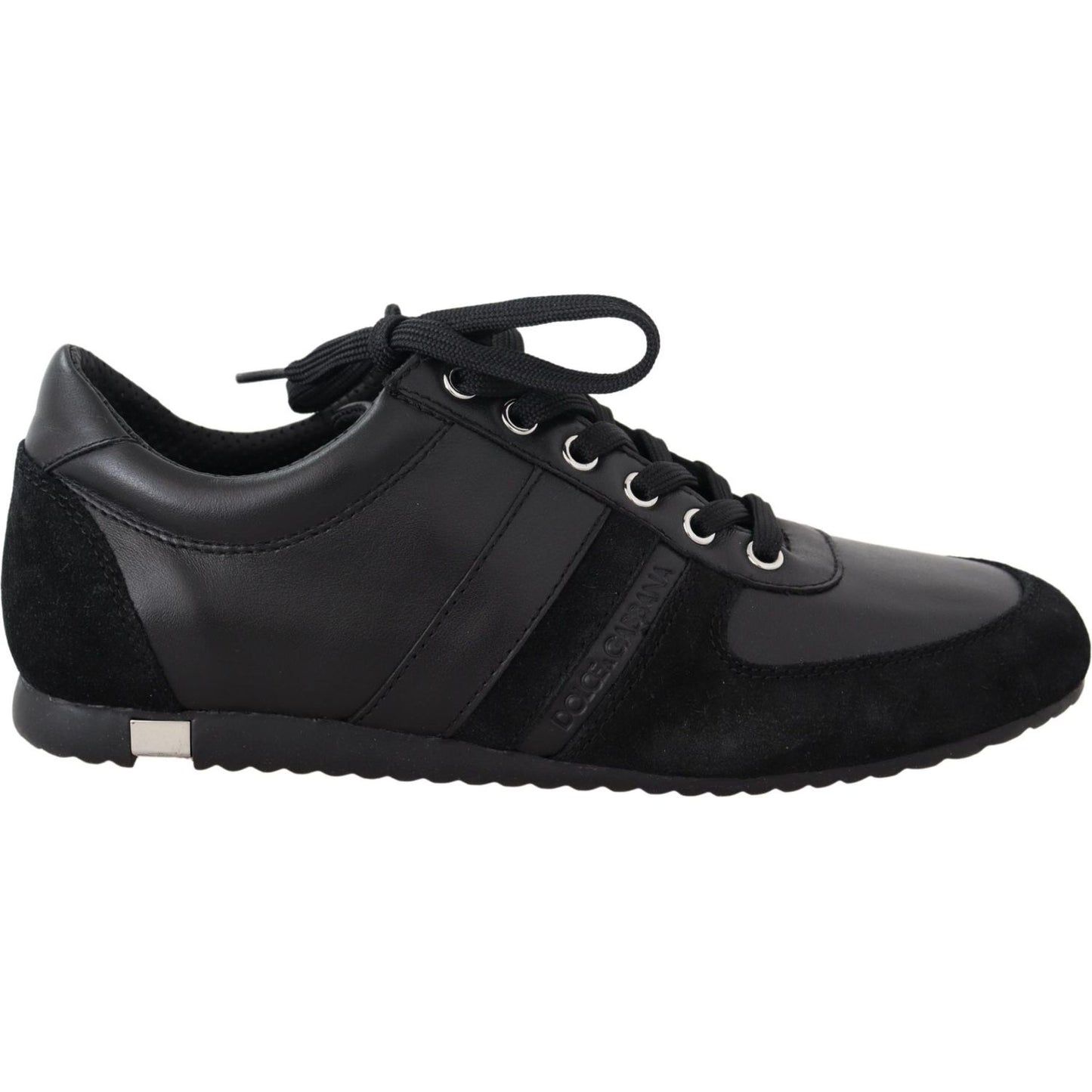 Dolce & Gabbana Elegant Black Leather Sport Sneakers Dolce & Gabbana