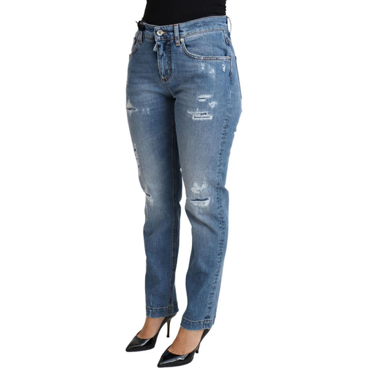 Dolce & Gabbana Chic High-Waisted Tattered Skinny Jeans Dolce & Gabbana