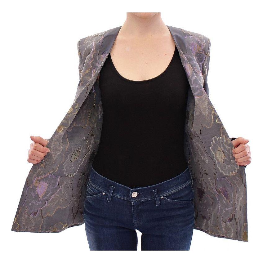 Roberto Fragata Chic Silk Floral One-Button Blazer Blazer Jacket Roberto Fragata