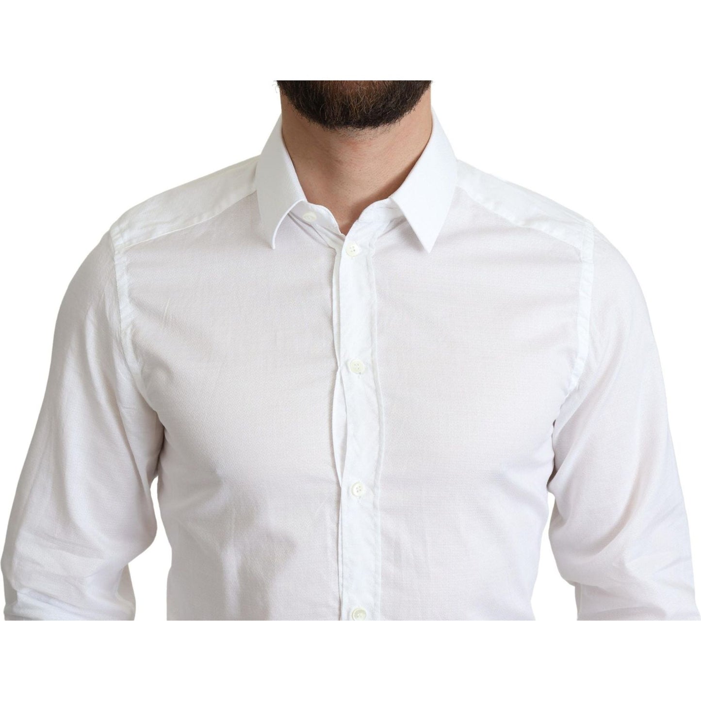 Dolce & Gabbana Elegant White Cotton Dress Shirt Slim Fit Dolce & Gabbana