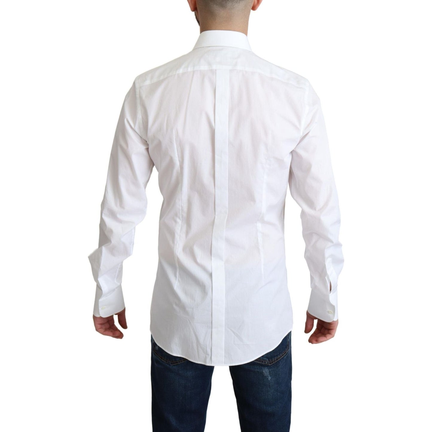 Dolce & Gabbana Elegant White Cotton Bib Dress Shirt Dolce & Gabbana