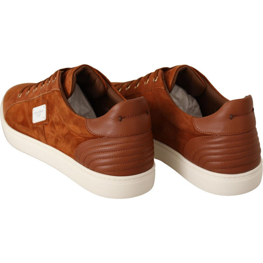 Dolce & Gabbana Elegant Light Brown Leather Sneakers Dolce & Gabbana