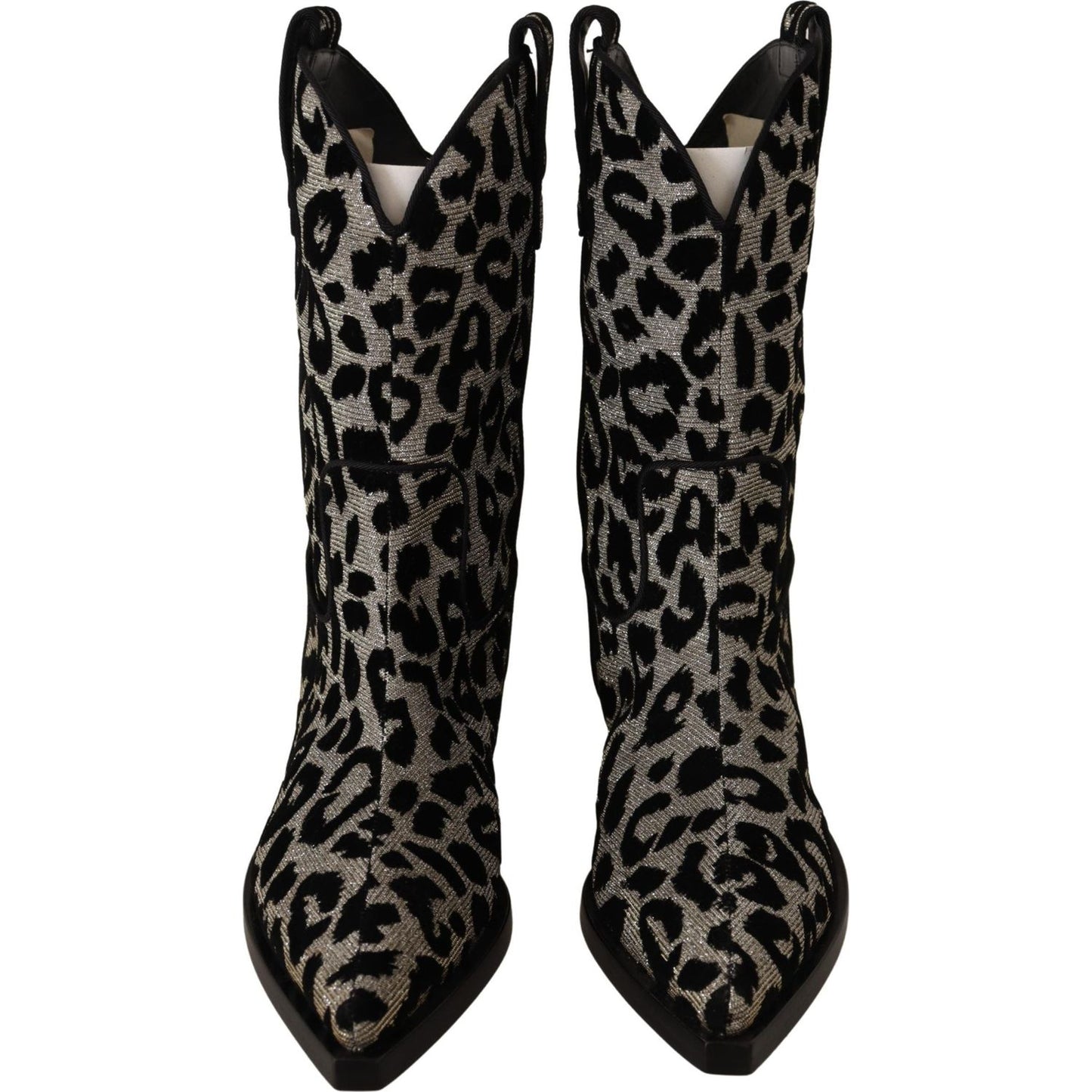 Dolce & Gabbana Elegant Leopard Print Mid Calf Boots