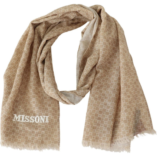 Missoni Elegant Wool Scarf with Signature Design Missoni