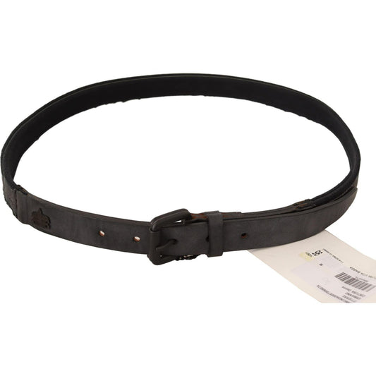 Ermanno Scervino Classic Black Leather Belt with Buckle Fastening Ermanno Scervino