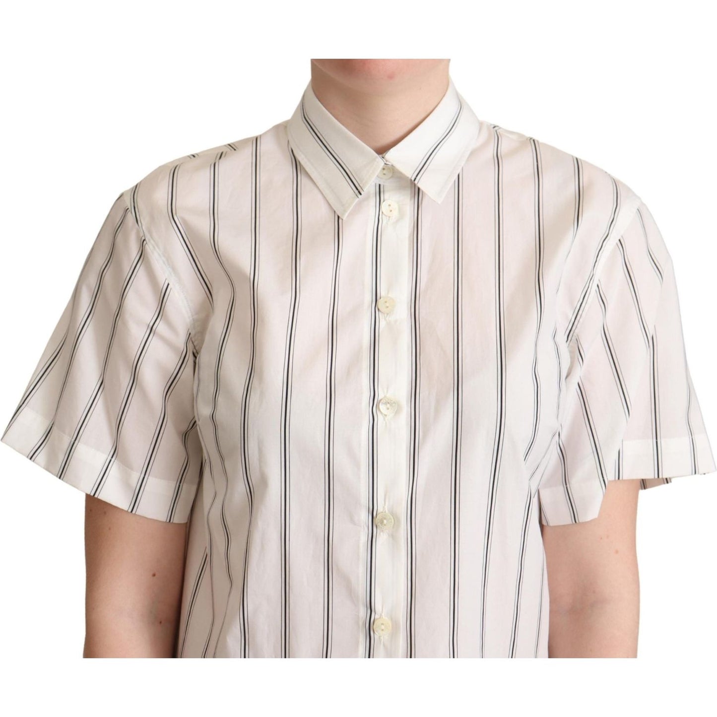 Dolce & Gabbana Elegant Striped Cotton Polo Top Dolce & Gabbana