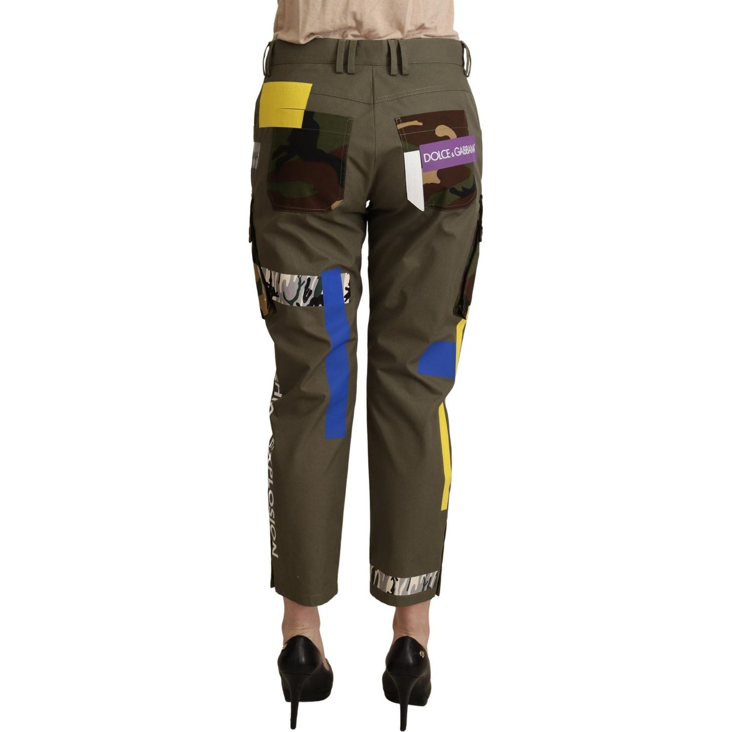 Dolce & Gabbana Chic Multicolor Patched Cargo Pants Jeans & Pants Dolce & Gabbana