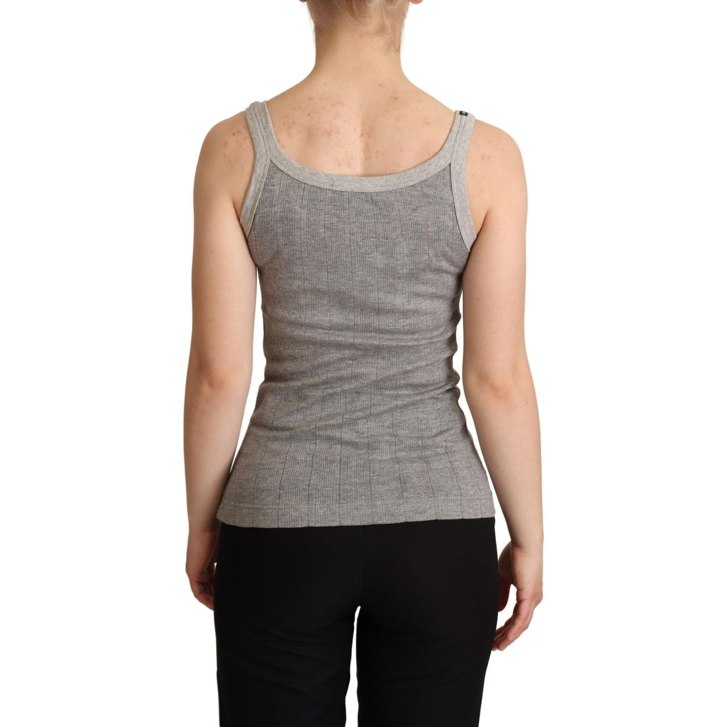 Dolce & Gabbana Chic Sleeveless Gray Tank Top Dolce & Gabbana