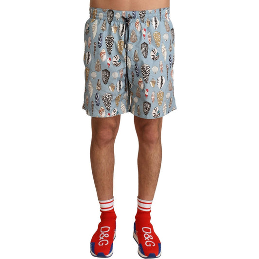 Dolce & Gabbana Elegant Seashell Print Swim Trunks Dolce & Gabbana