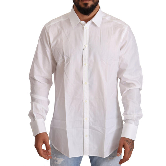 Dolce & Gabbana Elegant White Martini Fit Shirt Dolce & Gabbana