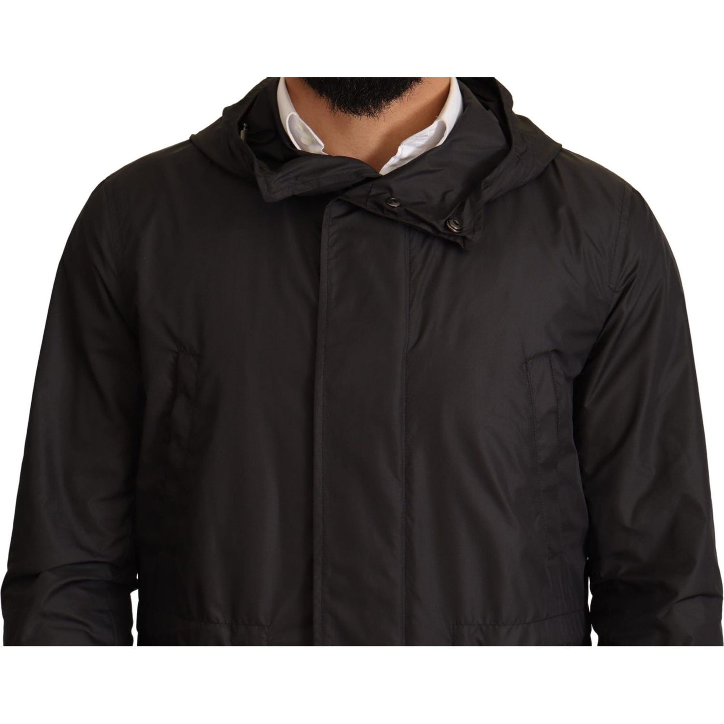 Dolce & Gabbana Chic Hooded Blouson Coat in Timeless Black MAN COATS & JACKETS Dolce & Gabbana