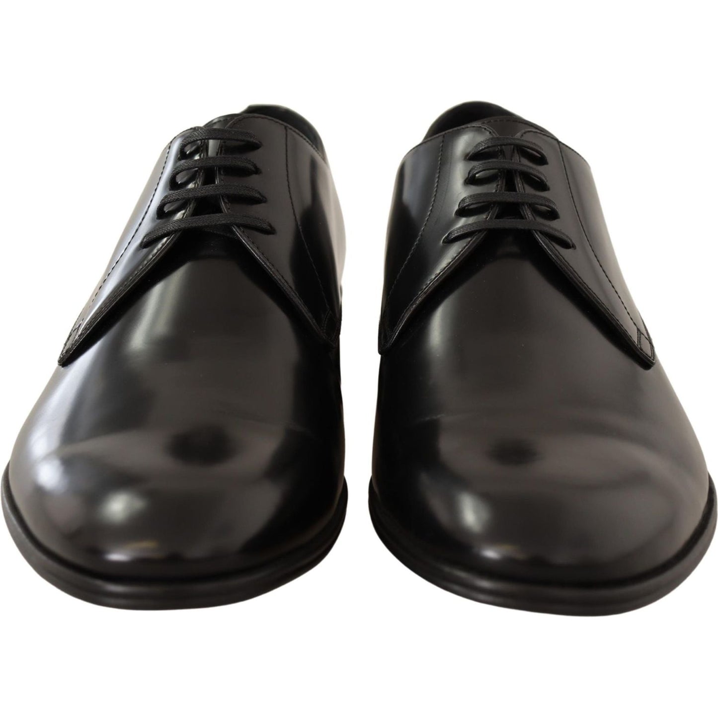 Dolce & Gabbana Elegant Black Leather Derby Shoes Dress Shoes Dolce & Gabbana