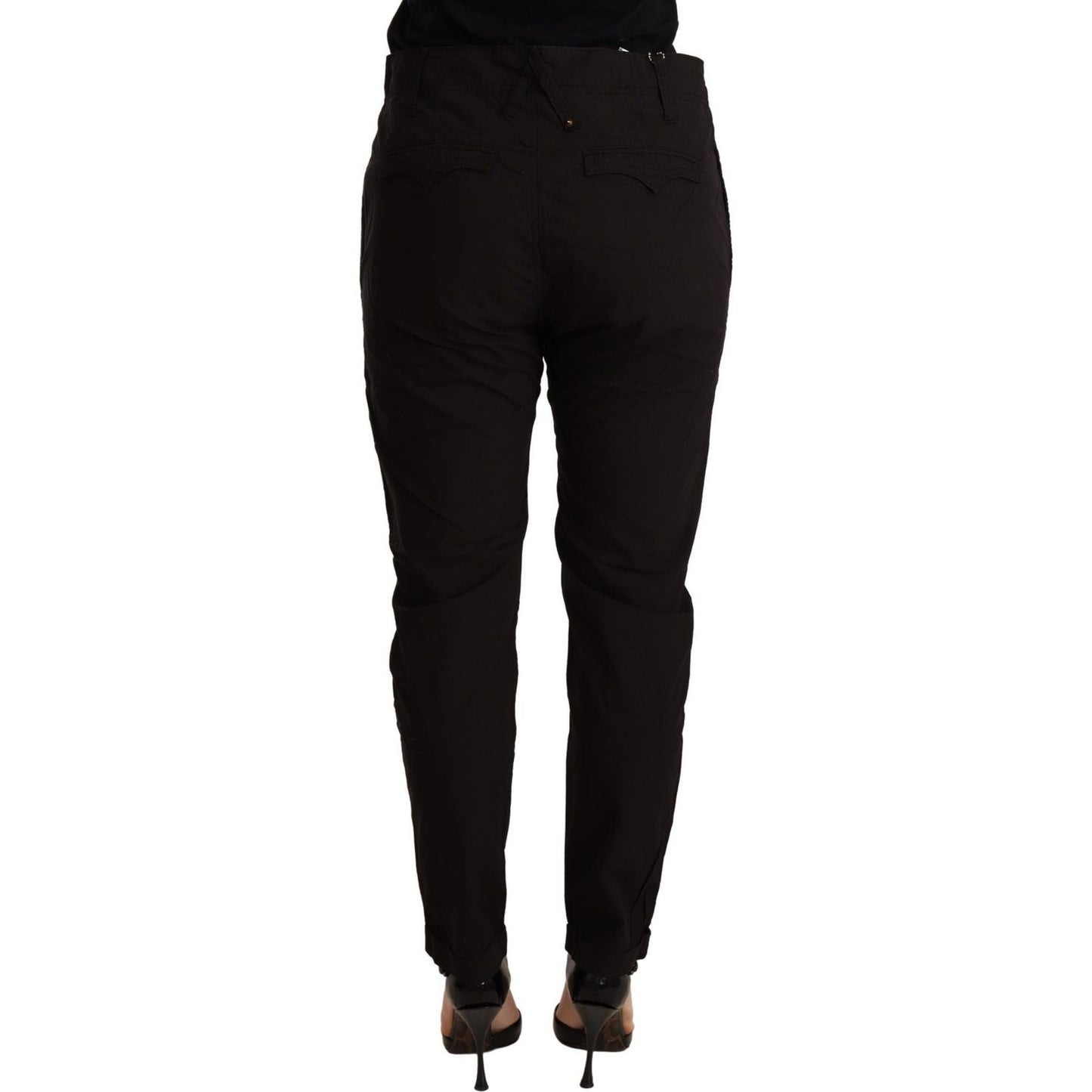 CYCLE Elegant Black Baggy Cotton Pants WOMAN TROUSERS CYCLE