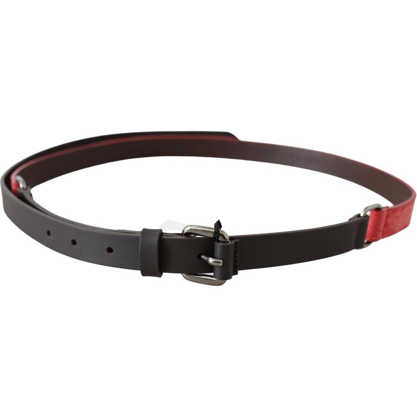 Costume National Elegant Red Brown Leather Fashion Belt WOMAN BELTS Costume National