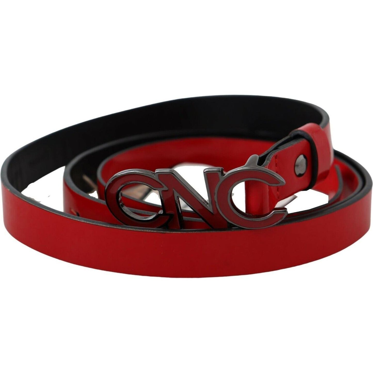 Costume National Chic Red Leather Waist Belt with Black-Tone Buckle WOMAN BELTS Costume National