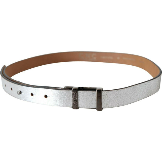 Elegant Silver Leather Fashion Belt