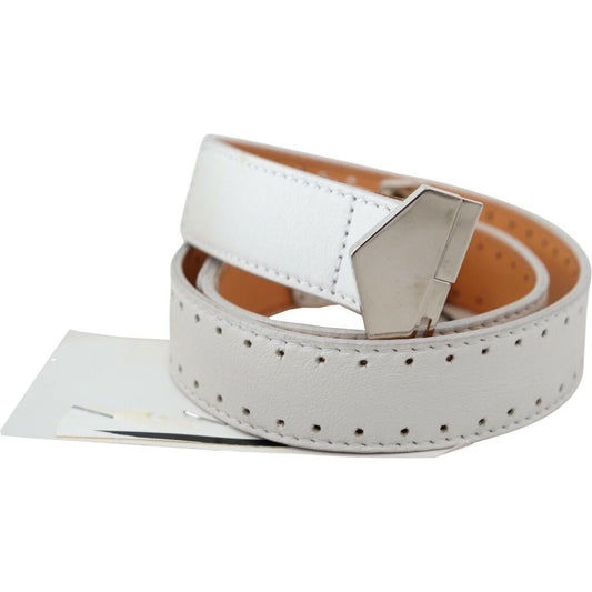 GF Ferre Elegant White Leather Fashion Belt GF Ferre