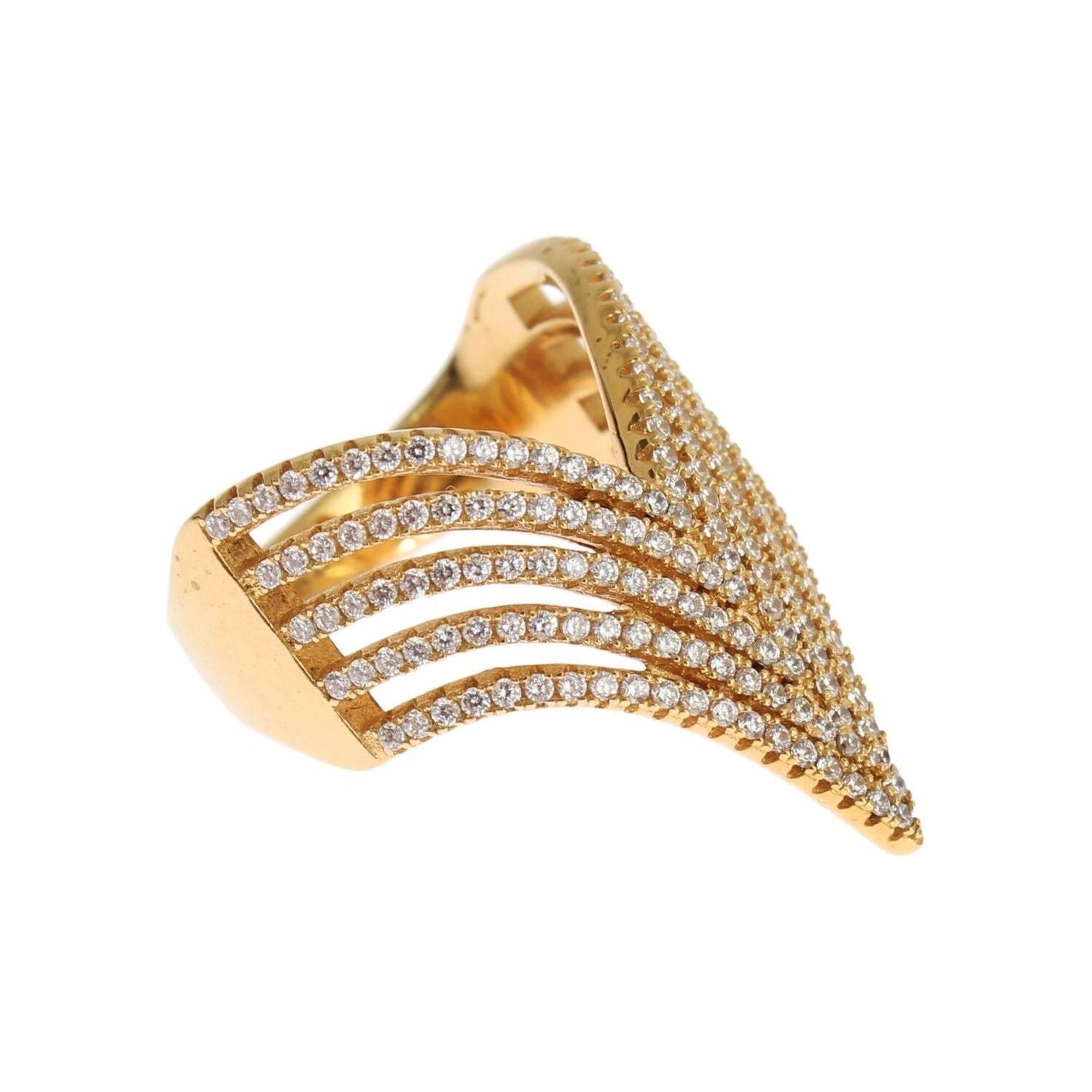 Nialaya Glamorous Gold Plated Crystal Ring Nialaya