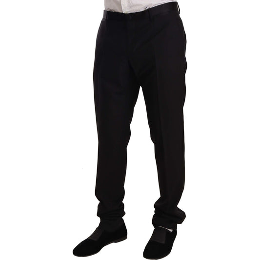 Dolce & Gabbana Elegant Black Skinny Tuxedo Trousers MAN TROUSERS Dolce & Gabbana