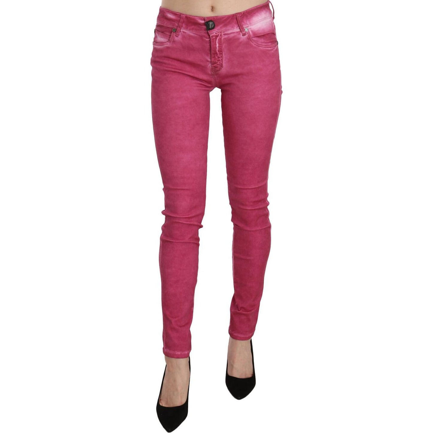 Dolce & Gabbana Chic Pink Mid Waist Skinny Pants Jeans & Pants Dolce & Gabbana