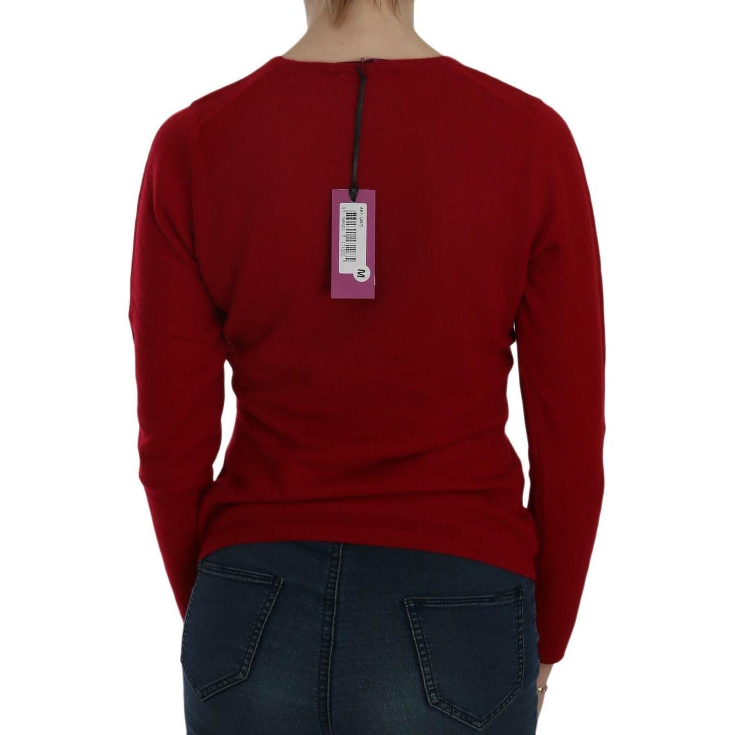 MILA SCHÖN Elegant Red Cashmere Pullover Blouse WOMAN SWEATERS MILA SCHÖN