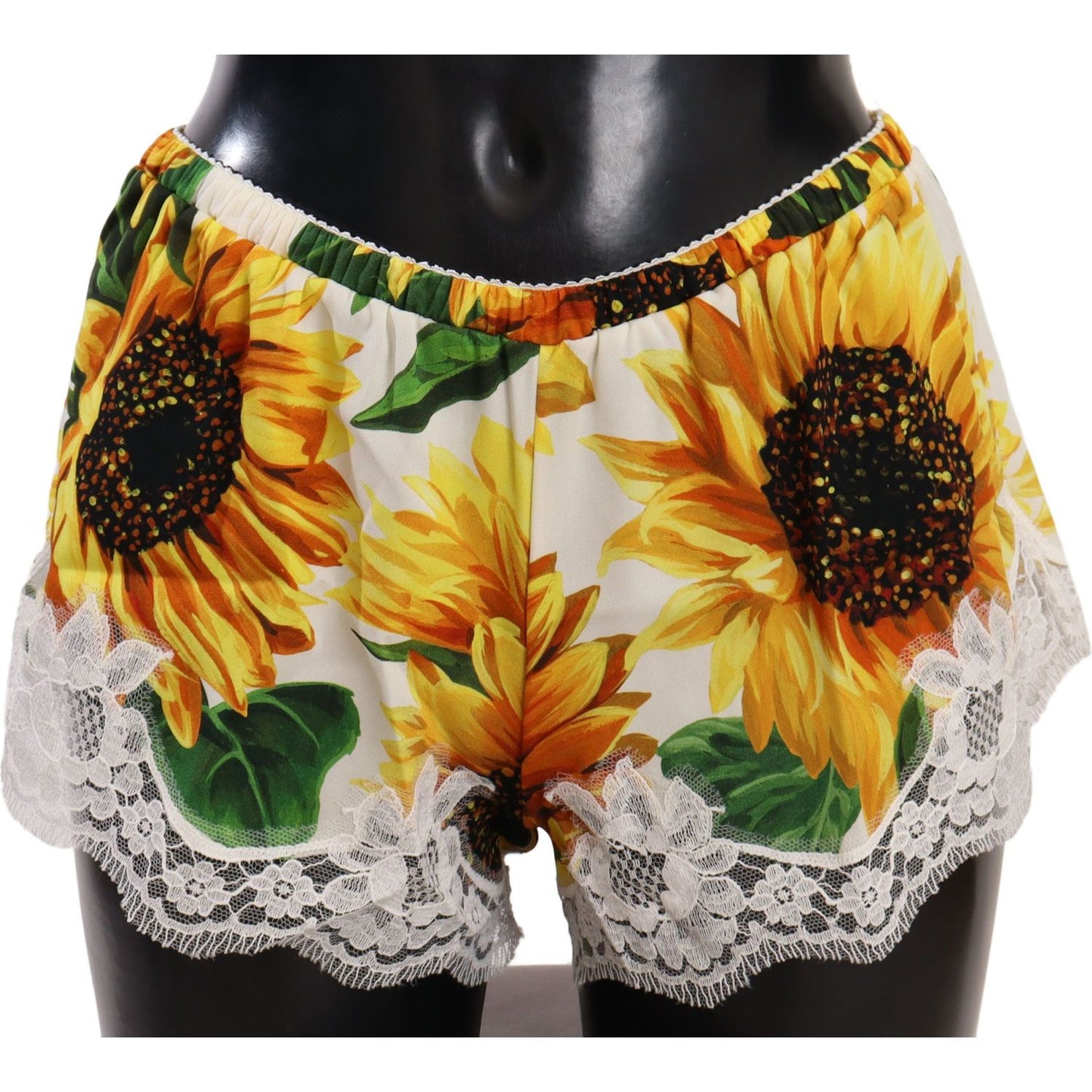 Dolce & Gabbana Sunflower Lace Lingerie Shorts - Silk Blend WOMAN UNDERWEAR Dolce & Gabbana