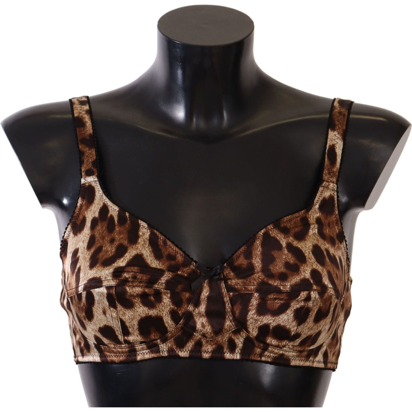 Dolce & Gabbana Elegant Silk Leopard Print Bra WOMAN UNDERWEAR Dolce & Gabbana