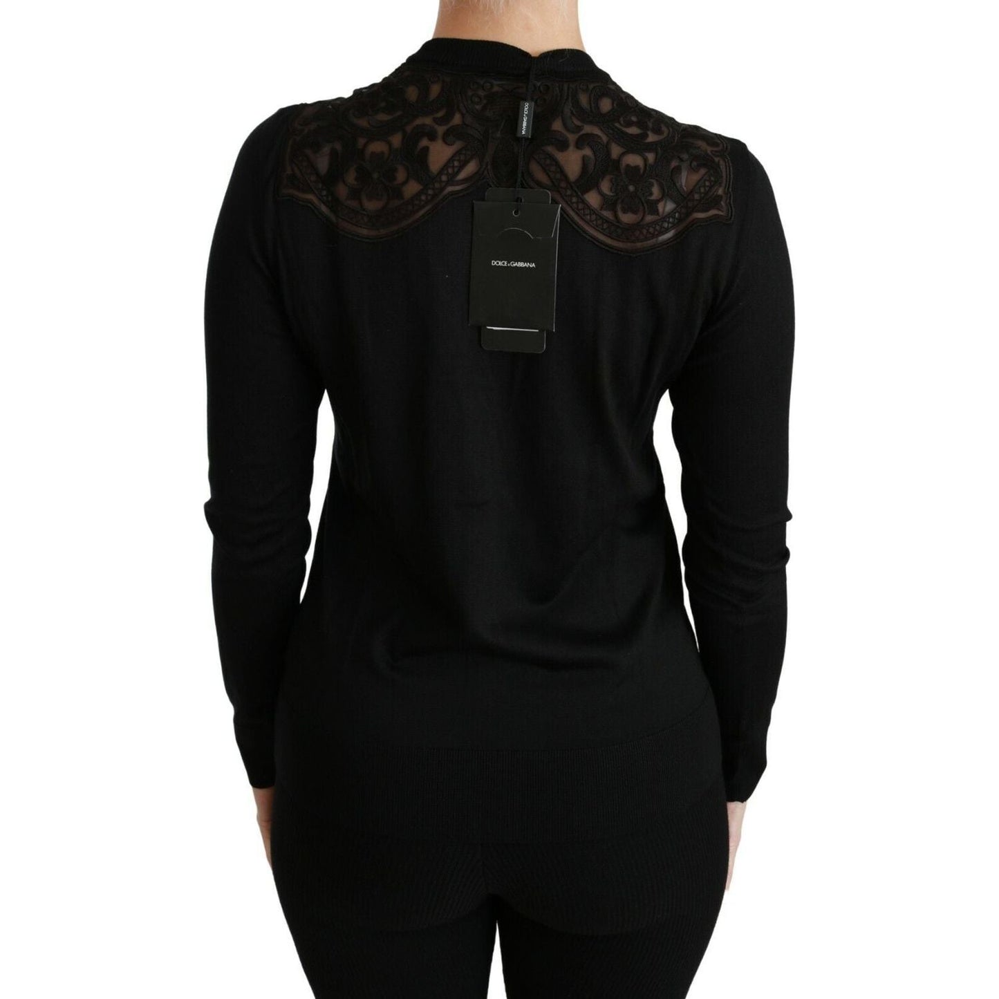 Dolce & Gabbana Alluring Silk Blend Lace Cardigan WOMAN SWEATERS Dolce & Gabbana