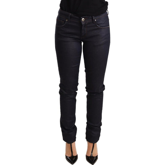 Ermanno Scervino Chic Dark Blue Low Waist Skinny Jeans Jeans & Pants Ermanno Scervino