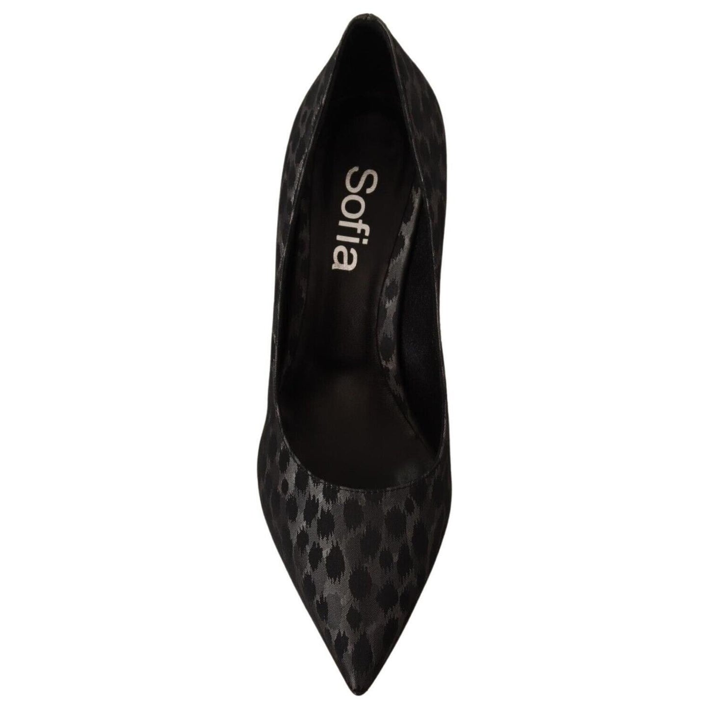 Sofia Elegant Black Leopard Print Leather Heels WOMAN PUMPS Sofia