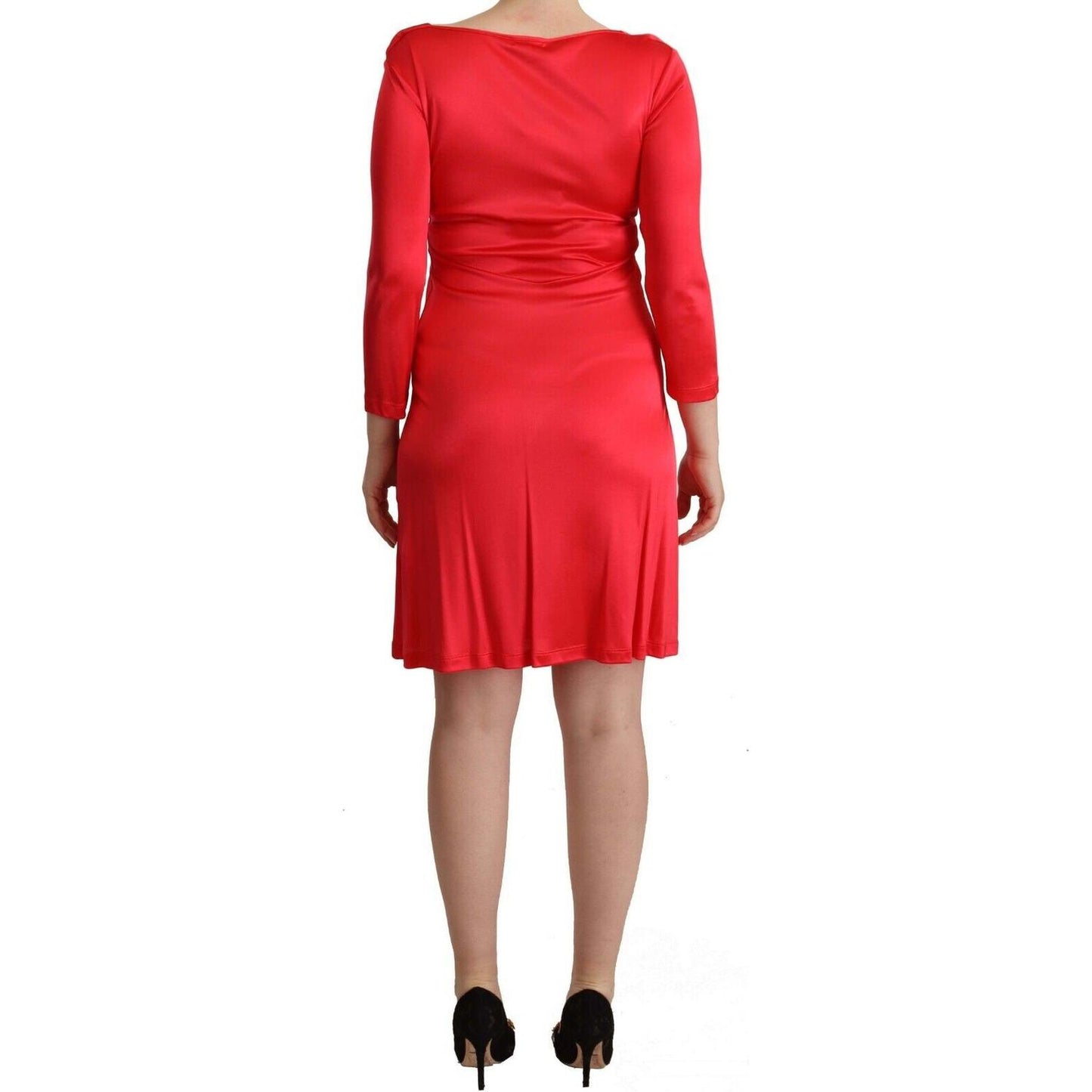 John Galliano Elegant Red Knee-Length Sheath Dress WOMAN DRESSES John Galliano