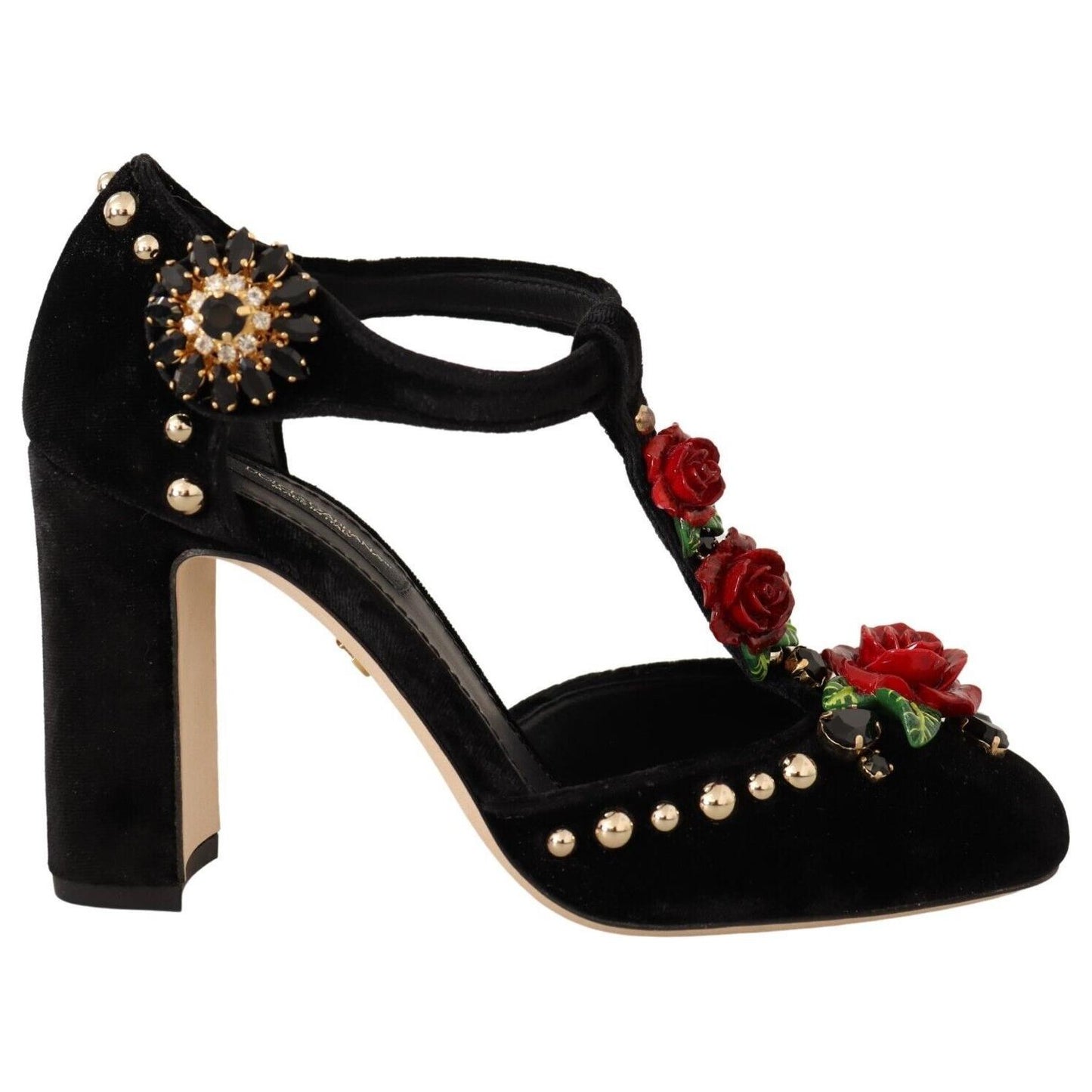 Dolce & Gabbana Elegant Velvet T-Strap Mary Jane Pumps Dolce & Gabbana