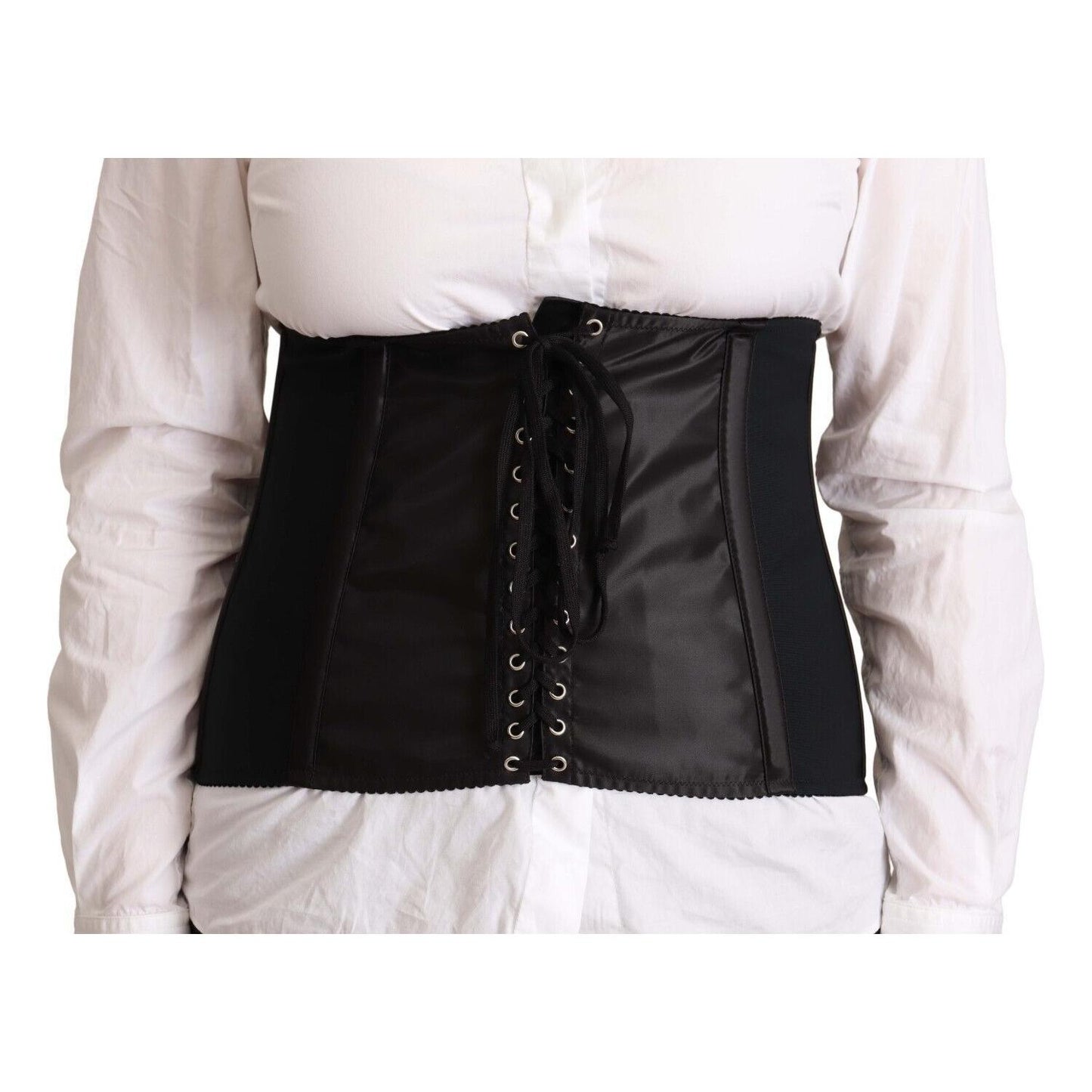 Dolce & Gabbana Chic Black Corset Belt Top WOMAN TOPS AND SHIRTS Dolce & Gabbana