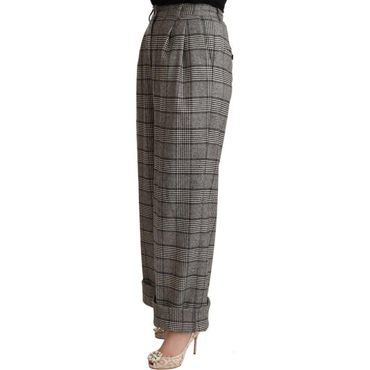 Dolce & Gabbana Elegant High Waist Straight Trousers In Grey Jeans & Pants Dolce & Gabbana