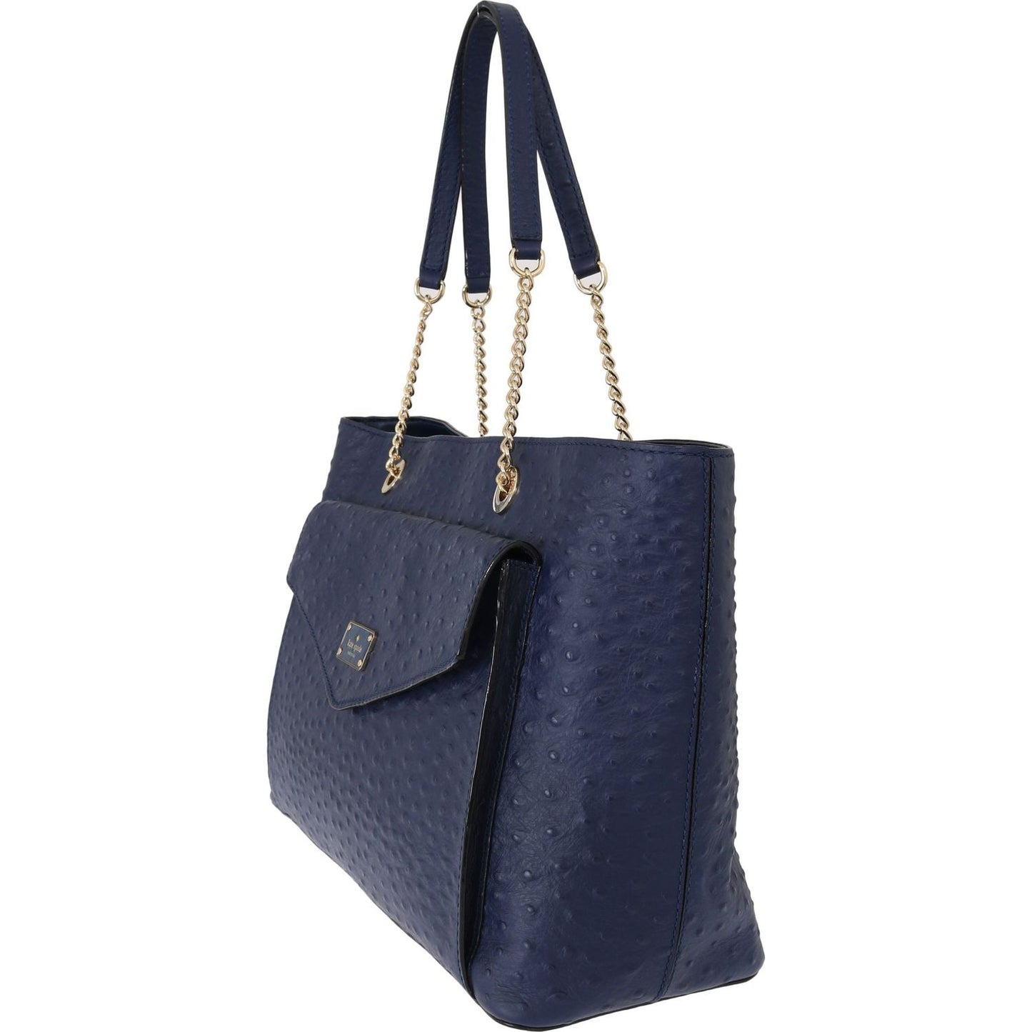 Kate Spade Elegant Ostrich Leather Handbag in Blue WOMAN HANDBAG Kate Spade