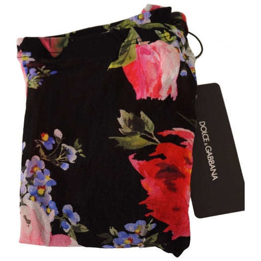 Dolce & Gabbana Floral Noir Nylon Tights - Elegance in Bloom Dolce & Gabbana