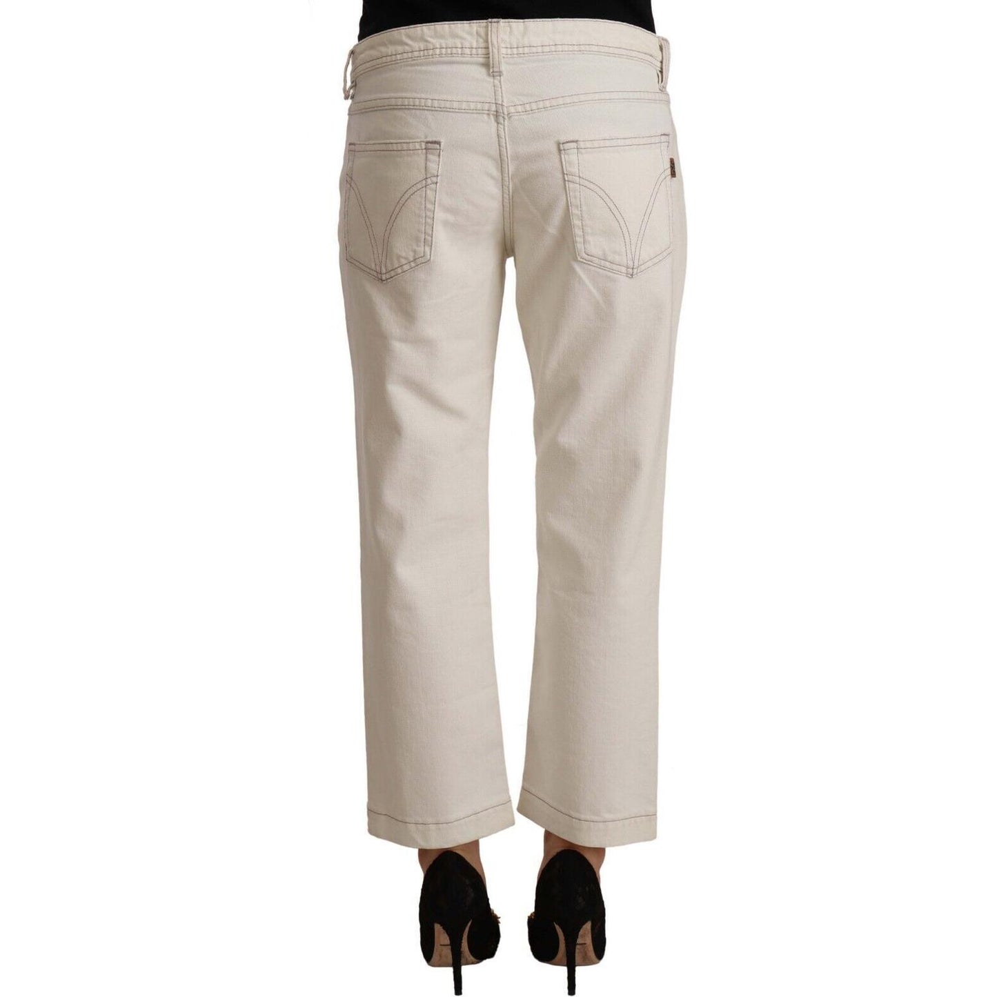 Dolce & Gabbana Chic Off-White Cropped Jeans - Fashionista Must-Have Dolce & Gabbana