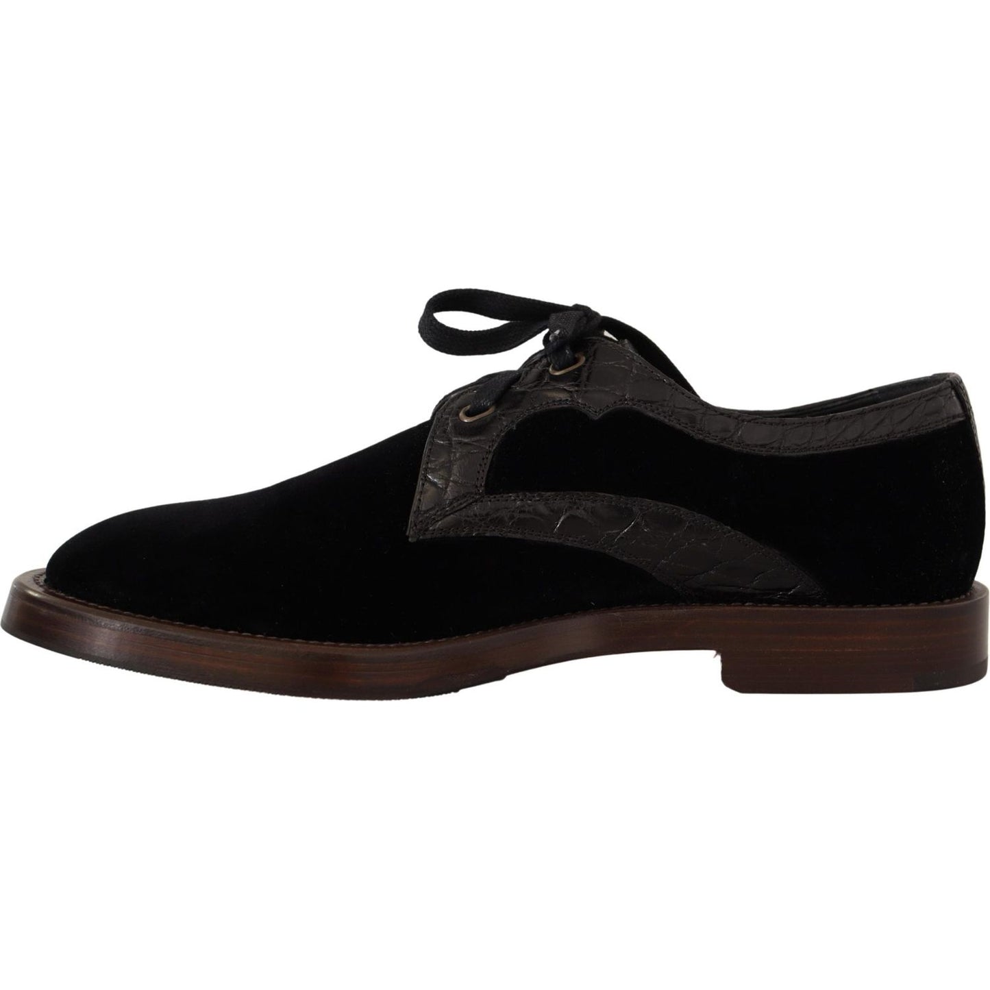 Dolce & Gabbana Elegant Black Velvet & Exotic Leather Dress Shoes Dolce & Gabbana