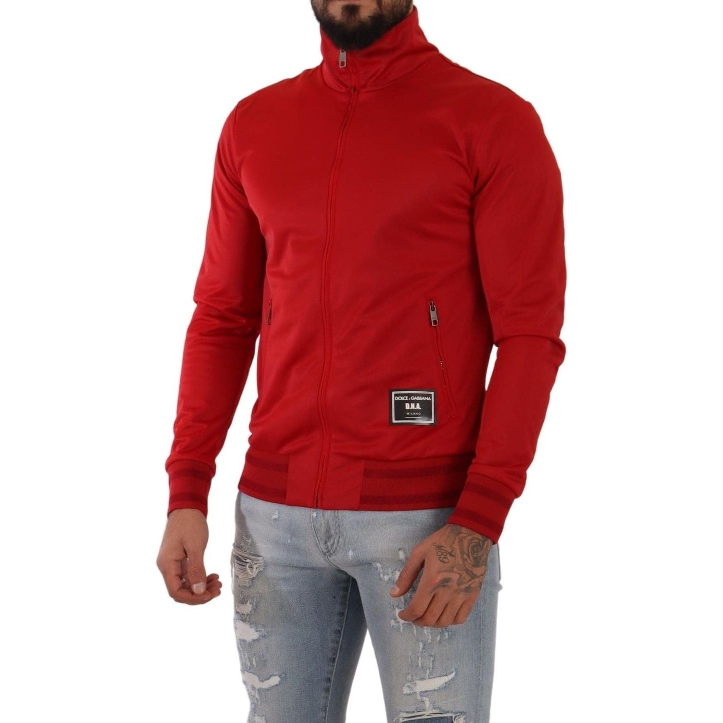 Dolce & Gabbana Stunning Zip Sweater Cardigan in Red Dolce & Gabbana