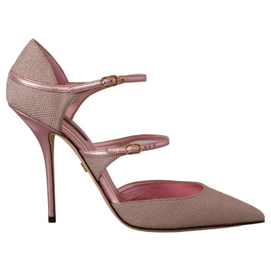 Dolce & Gabbana Pink Glitter High Heel Sandals Dolce & Gabbana