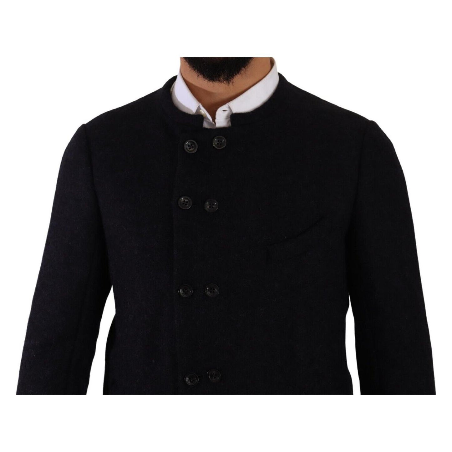 Dolce & Gabbana Elegant Dark Grey Alpaca Blend Jacket Dolce & Gabbana