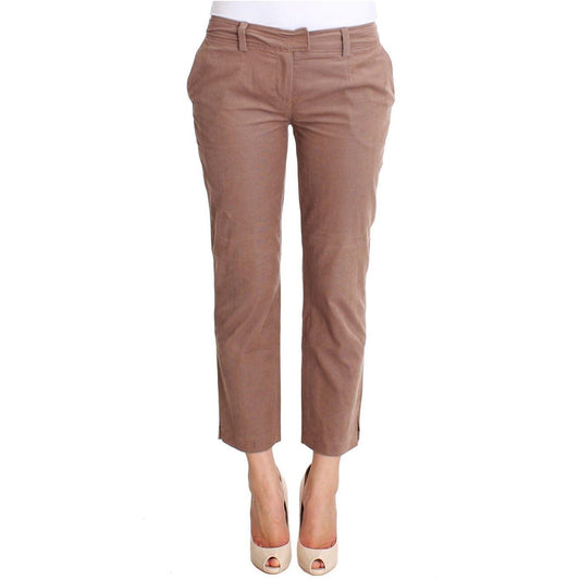 Costume National Chic Brown Cropped Corduroy Pants Costume National